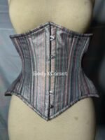 Striped steel boned corset gothic steampunk waist trainer