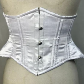 Satin Bridal Waspie Corset: Victorian Wedding Waist Cincher