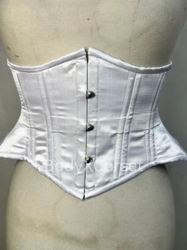 Satin Bridal Waspie Corset: Victorian Wedding Waist Cincher
