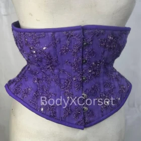 Embroidered Sequin Underbust Corset: Custom Wedding Waspie Bustier