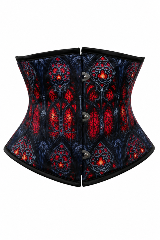 Gothic Stained Glass Underbust Corset for Women curvycorset.com