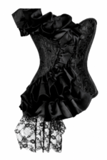 Black Gothic Ruffle Overbust Corset curvycorset.com
