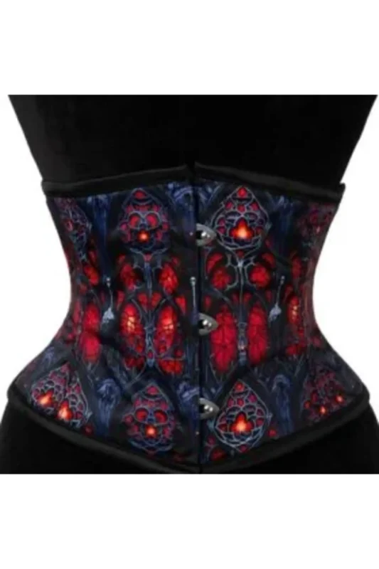 Gothic Stained Glass Underbust Corset for Women curvycorset.com