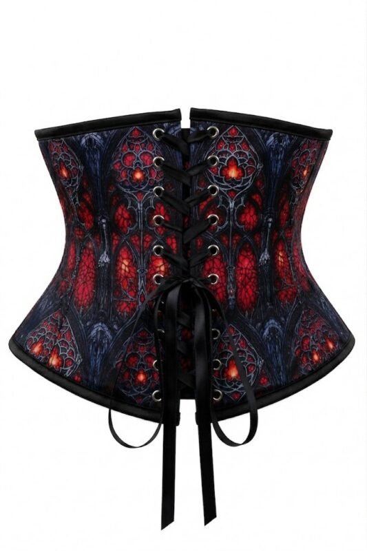 Gothic Stained Glass Underbust Corset for Women curvycorset.com