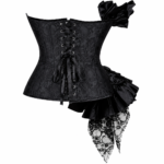 Black Gothic Ruffle Overbust Corset curvycorset.com