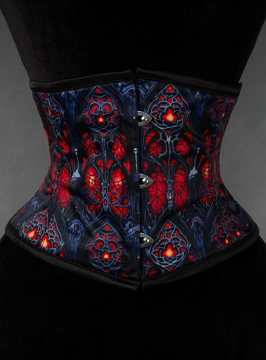 Gothic Stained Glass Underbust Corset for Women Gothic Stained Glass Underbust Corset for Women curvycorset.com